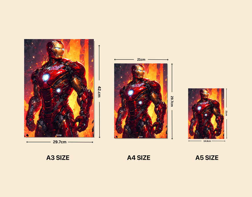 "ONE AND ONLY IRON MAN " -Shiny & Sturdy Metallic Poster Art That Pops & Sticks