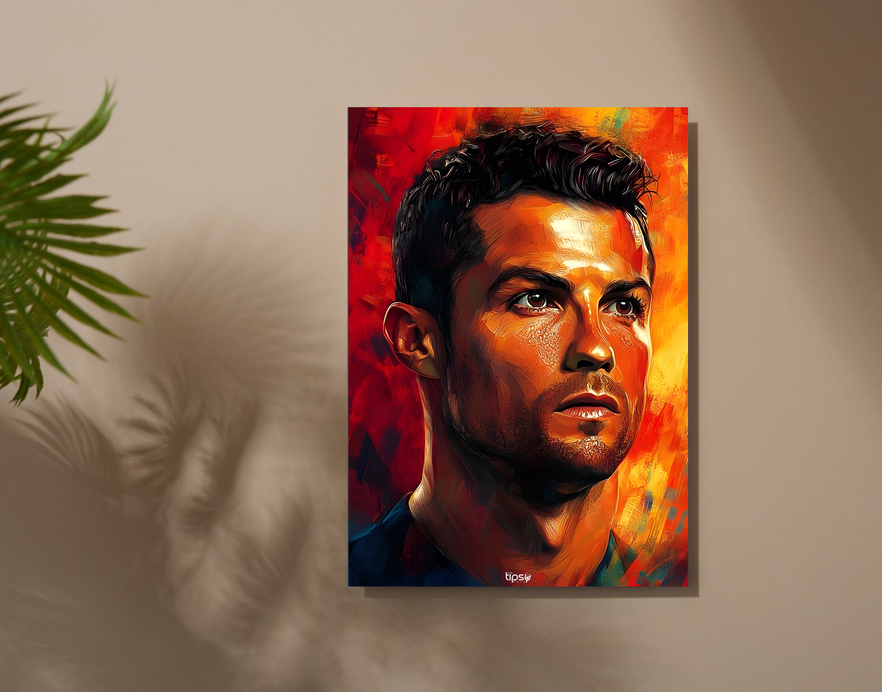 "CRISTIANO RONALDO PORTRAIT " -Shiny & Sturdy Metallic Poster Art That Pops & Sticks