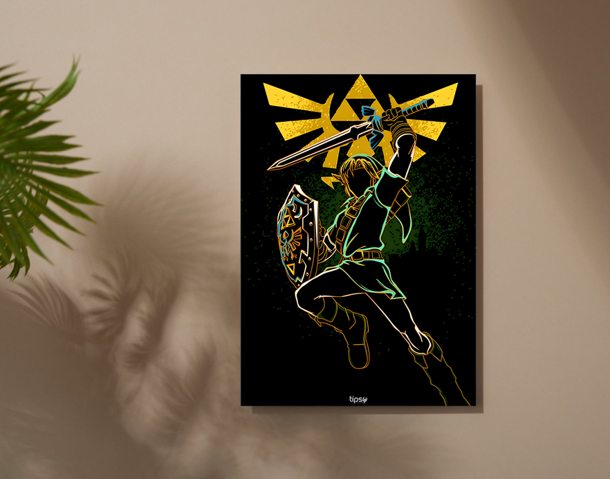 "THE LEGEND OF ZELDA " -Shiny & Sturdy Metallic Poster Art That Pops & Sticks