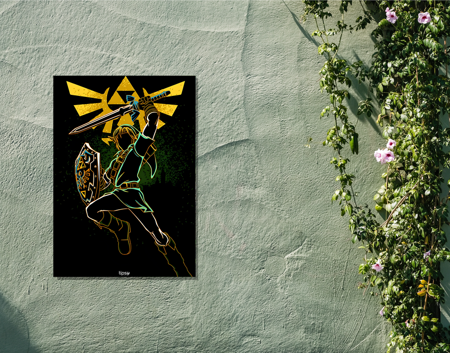 "THE LEGEND OF ZELDA " -Shiny & Sturdy Metallic Poster Art That Pops & Sticks