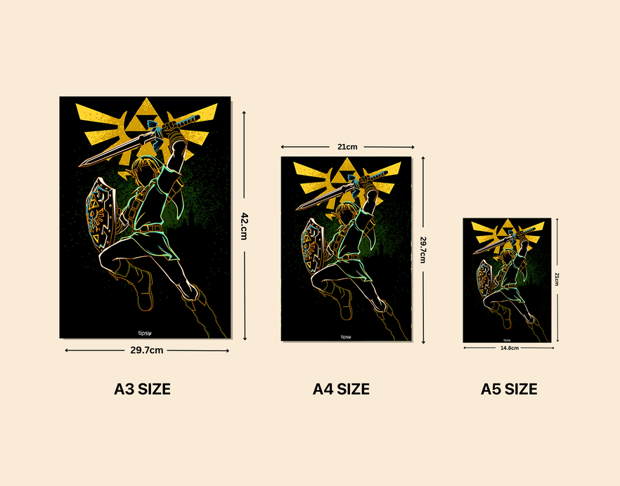 "THE LEGEND OF ZELDA " -Shiny & Sturdy Metallic Poster Art That Pops & Sticks
