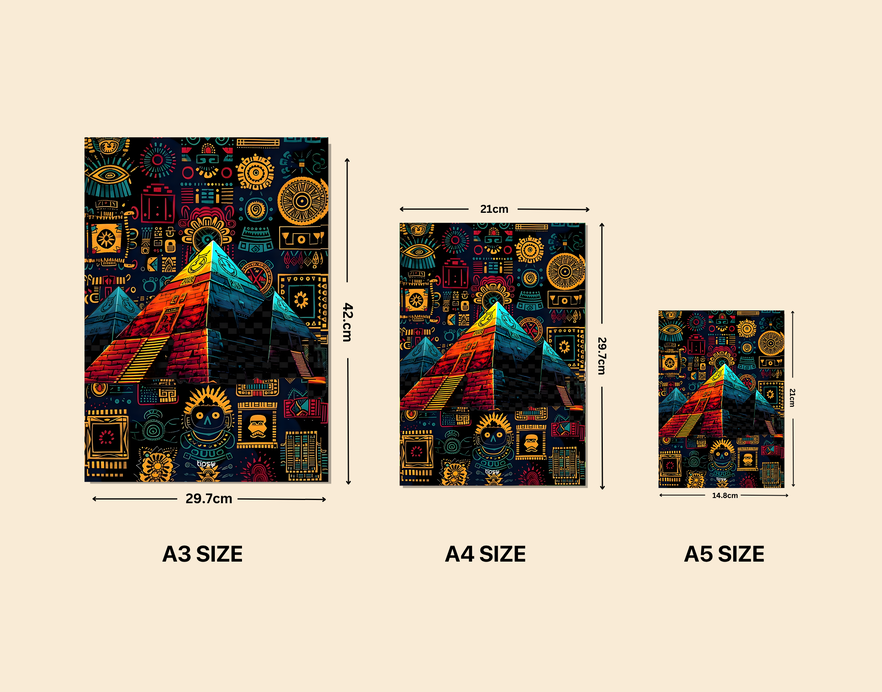 "DEPICTION OF EGYPTIAN PYRAMID " -Shiny & Sturdy Metallic Poster Art That Pops & Sticks