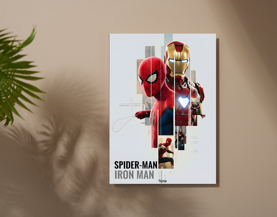 "SPIDER MAN & IRON MAN " -Shiny & Sturdy Metallic Poster Art That Pops & Sticks