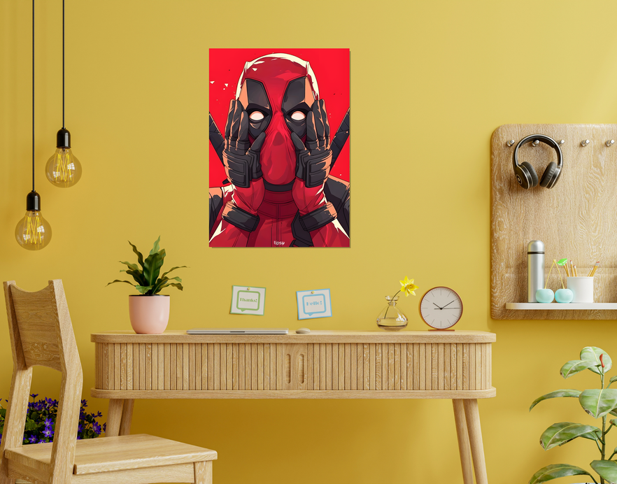 "MARVEL COMICS DEADPOOL " -Shiny & Sturdy Metallic Poster Art That Pops & Sticks