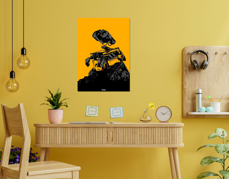 "WALL-E " -Shiny & Sturdy Metallic Poster Art That Pops & Sticks