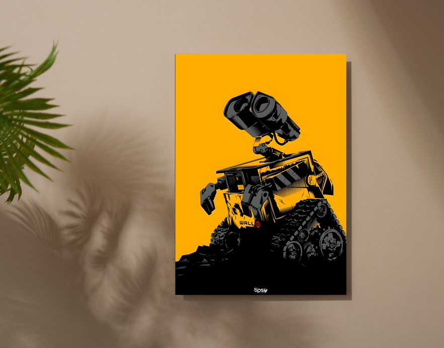 "WALL-E " -Shiny & Sturdy Metallic Poster Art That Pops & Sticks
