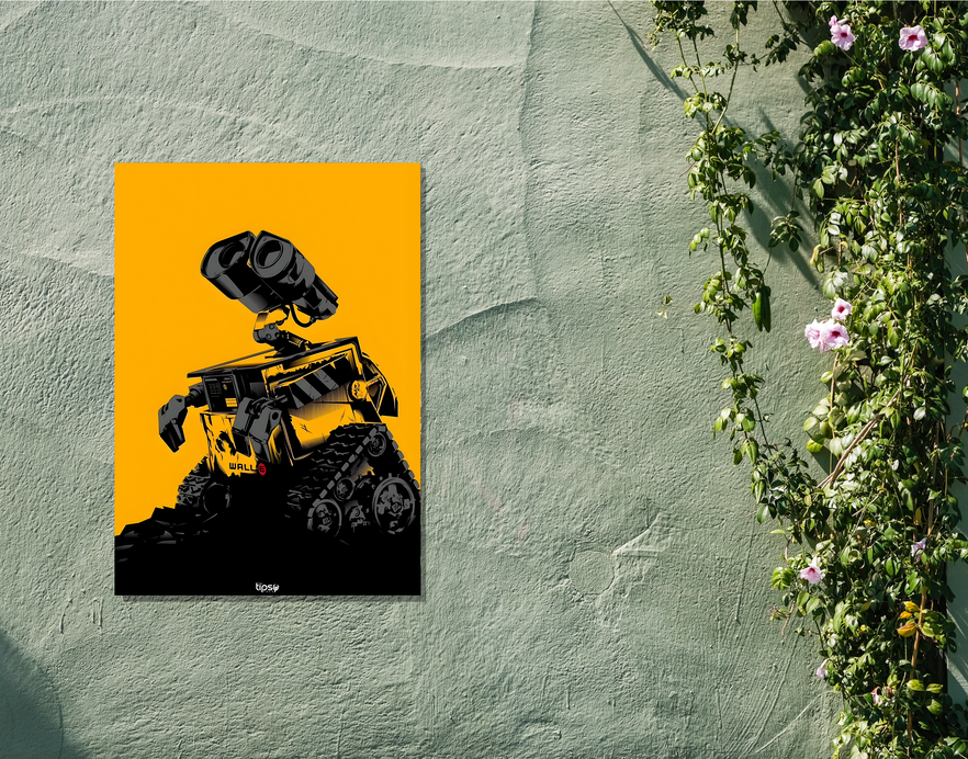 "WALL-E " -Shiny & Sturdy Metallic Poster Art That Pops & Sticks