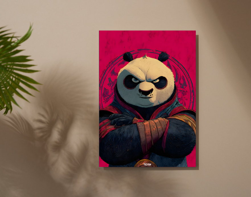 "KUNG FU PANDA " -Shiny & Sturdy Metallic Poster Art That Pops & Sticks