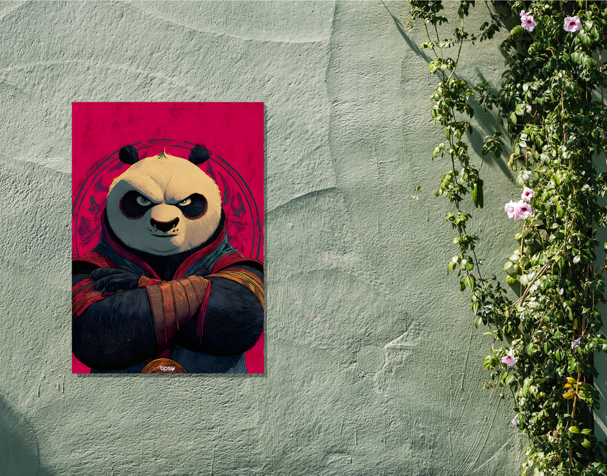 "KUNG FU PANDA " -Shiny & Sturdy Metallic Poster Art That Pops & Sticks