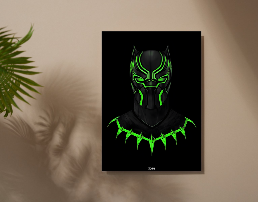 "BLACK PANTHER-Superhero" -Shiny & Sturdy Metallic Poster Art That Pops & Sticks