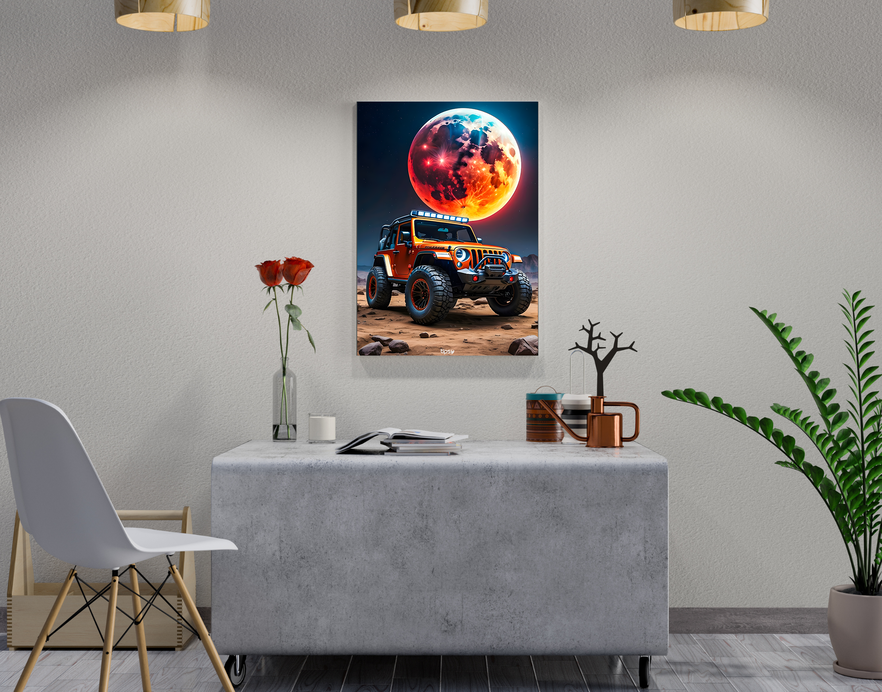 "JEEP WRANGLER A RUGGED SUV " -Shiny & Sturdy Metallic Poster Art That Pops & Sticks