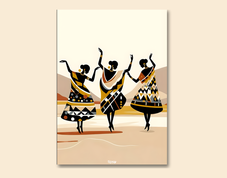"TRADITIONAL AFRICAN DANCE CULTURE " -Shiny & Sturdy Metallic Poster Art That Pops & Sticks