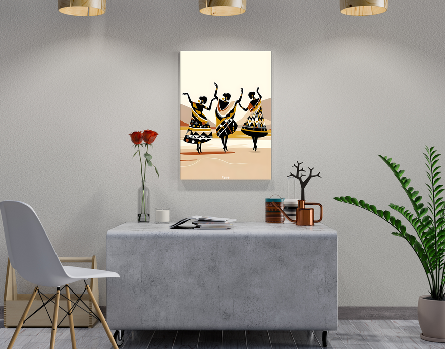 "TRADITIONAL AFRICAN DANCE CULTURE " -Shiny & Sturdy Metallic Poster Art That Pops & Sticks