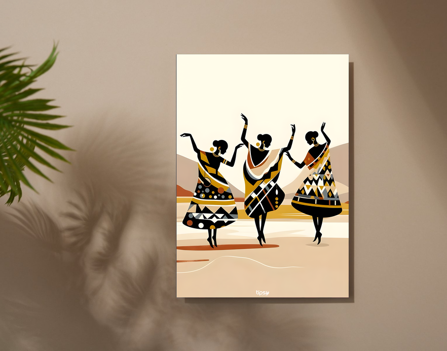 "TRADITIONAL AFRICAN DANCE CULTURE " -Shiny & Sturdy Metallic Poster Art That Pops & Sticks