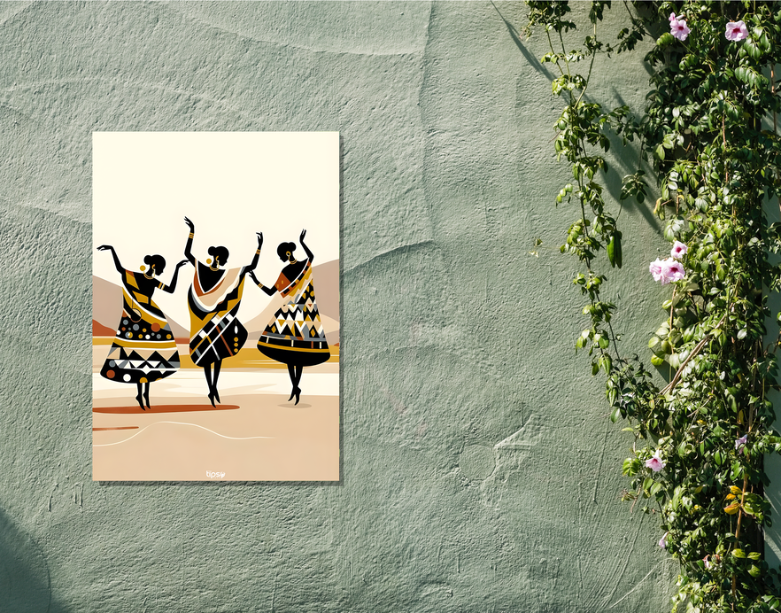 "TRADITIONAL AFRICAN DANCE CULTURE " -Shiny & Sturdy Metallic Poster Art That Pops & Sticks