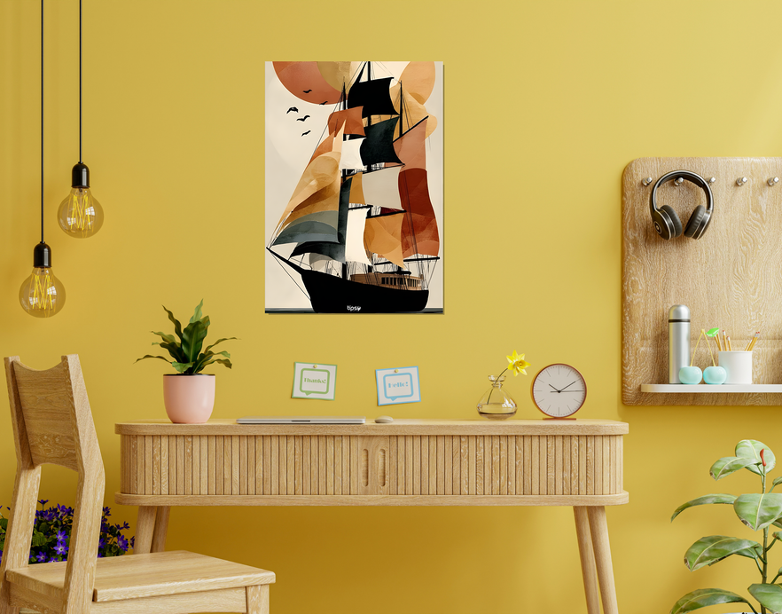 "THE SAILING SHIP" -Shiny & Sturdy Metallic Poster Art That Pops & Sticks