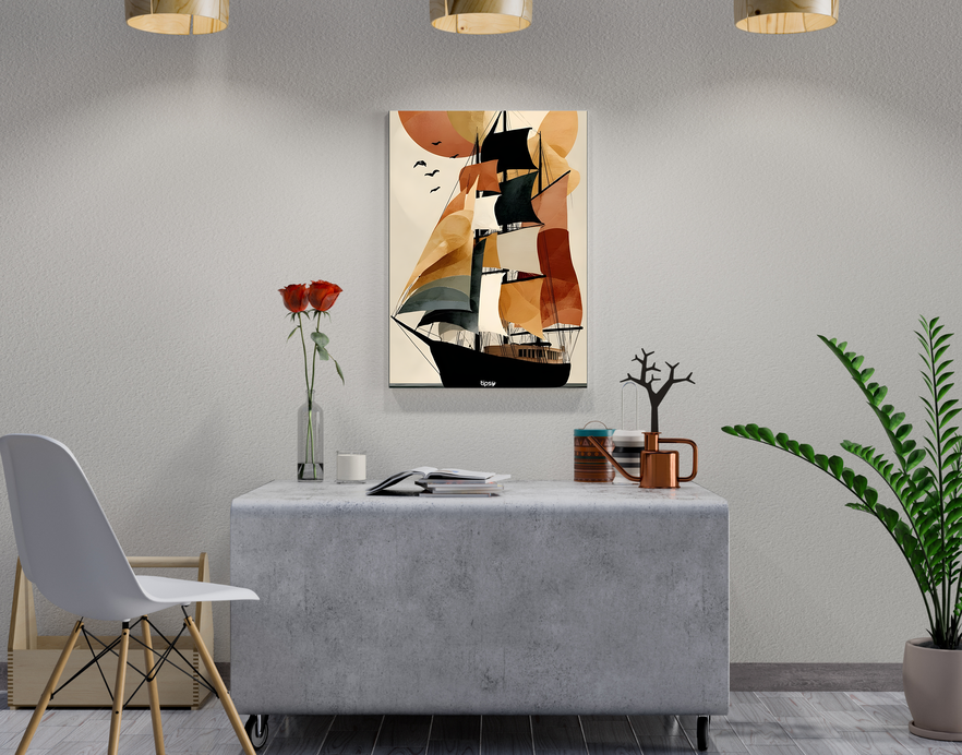 "THE SAILING SHIP" -Shiny & Sturdy Metallic Poster Art That Pops & Sticks