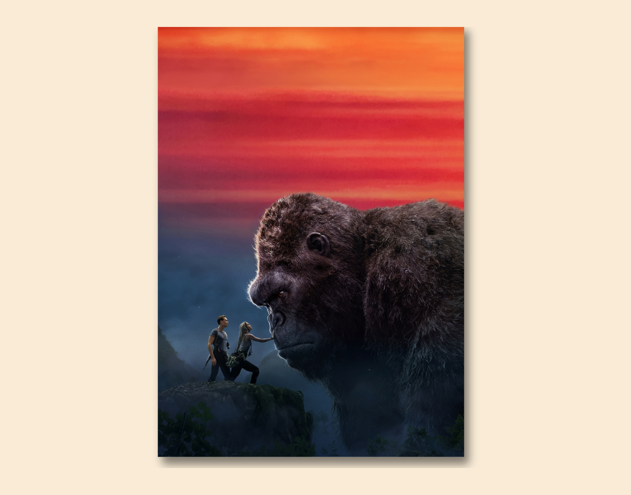 "KING KONG:THE MOVIE "- Shiny & Sturdy Metallic Poster Art That Pops & Sticks (Literally!)