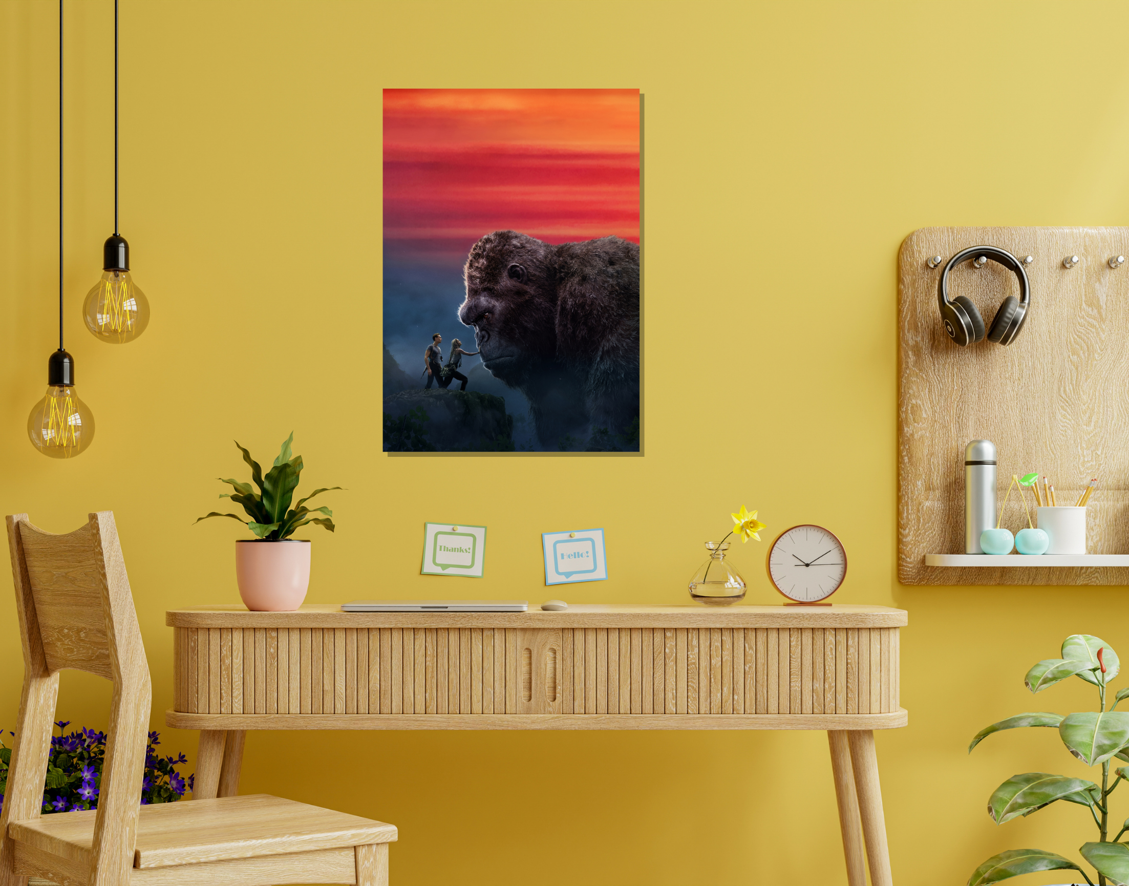 "KING KONG:THE MOVIE "- Shiny & Sturdy Metallic Poster Art That Pops & Sticks (Literally!)