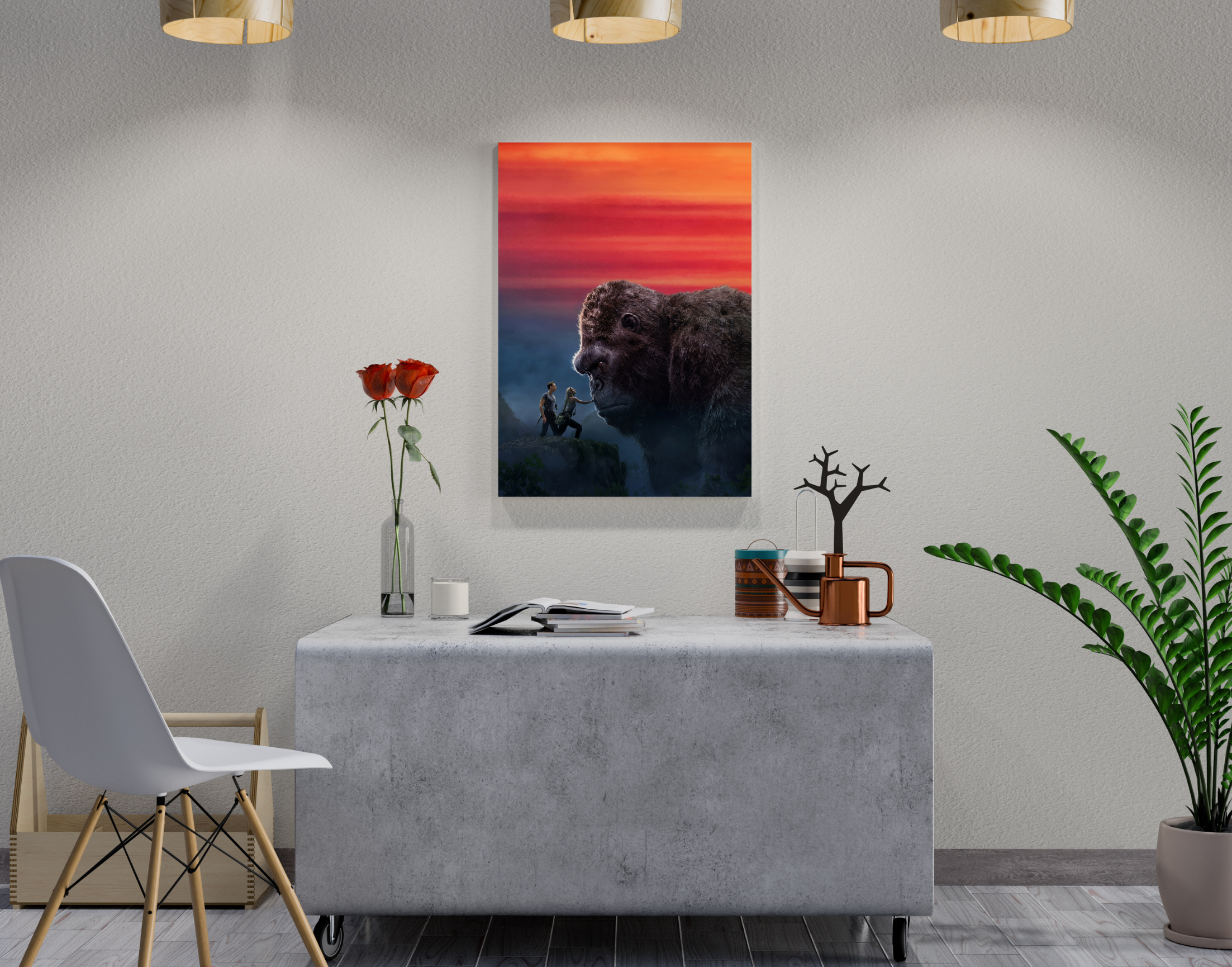 "KING KONG:THE MOVIE "- Shiny & Sturdy Metallic Poster Art That Pops & Sticks (Literally!)