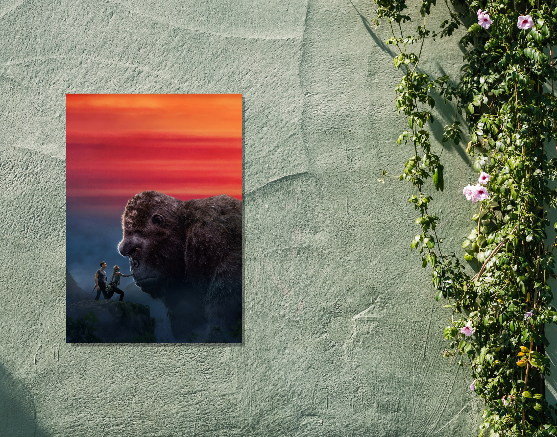 "KING KONG:THE MOVIE "- Shiny & Sturdy Metallic Poster Art That Pops & Sticks (Literally!)