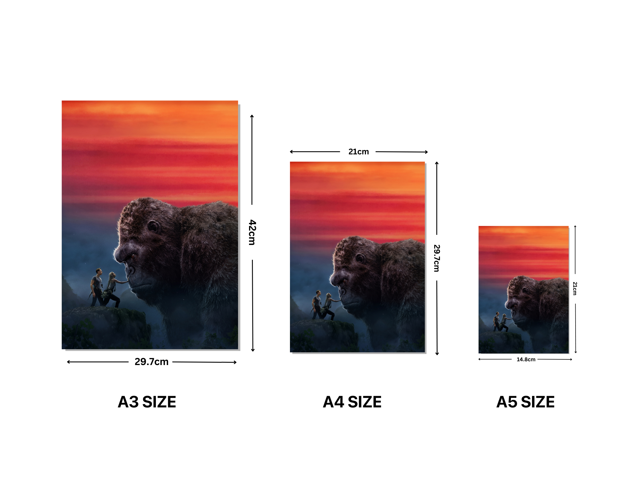 "KING KONG:THE MOVIE "- Shiny & Sturdy Metallic Poster Art That Pops & Sticks (Literally!)