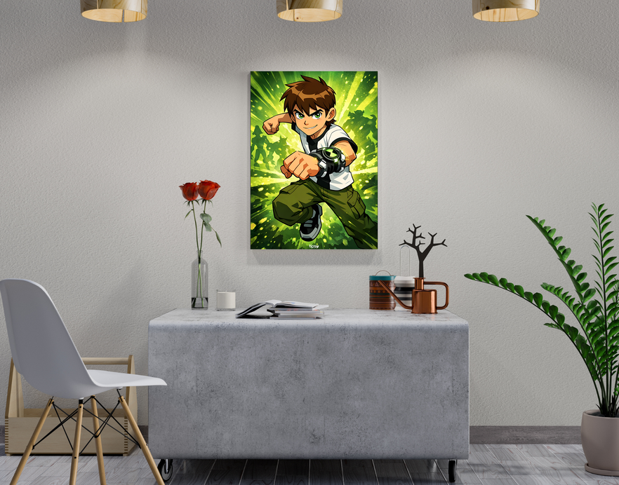 "BEN 10 " -Shiny & Sturdy Metallic Poster Art That Pops & Sticks