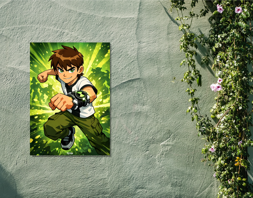 "BEN 10 " -Shiny & Sturdy Metallic Poster Art That Pops & Sticks