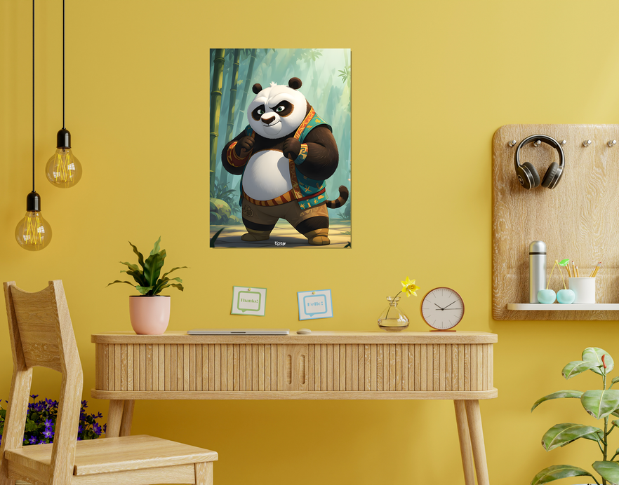 "KUNG FU PANDA FIGHTER" -Shiny & Sturdy Metallic Poster Art That Pops & Sticks