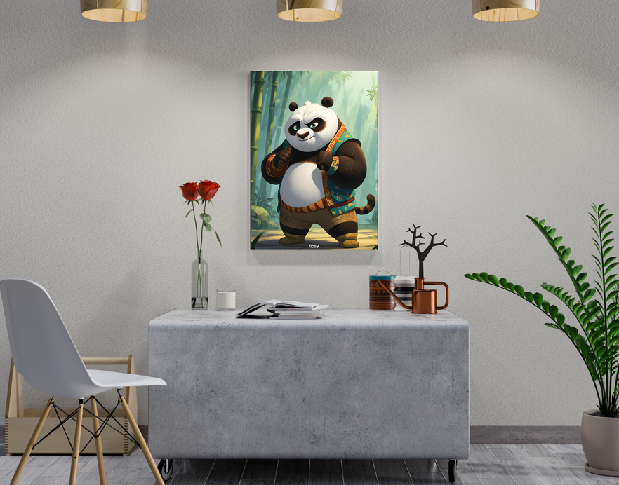 "KUNG FU PANDA FIGHTER" -Shiny & Sturdy Metallic Poster Art That Pops & Sticks
