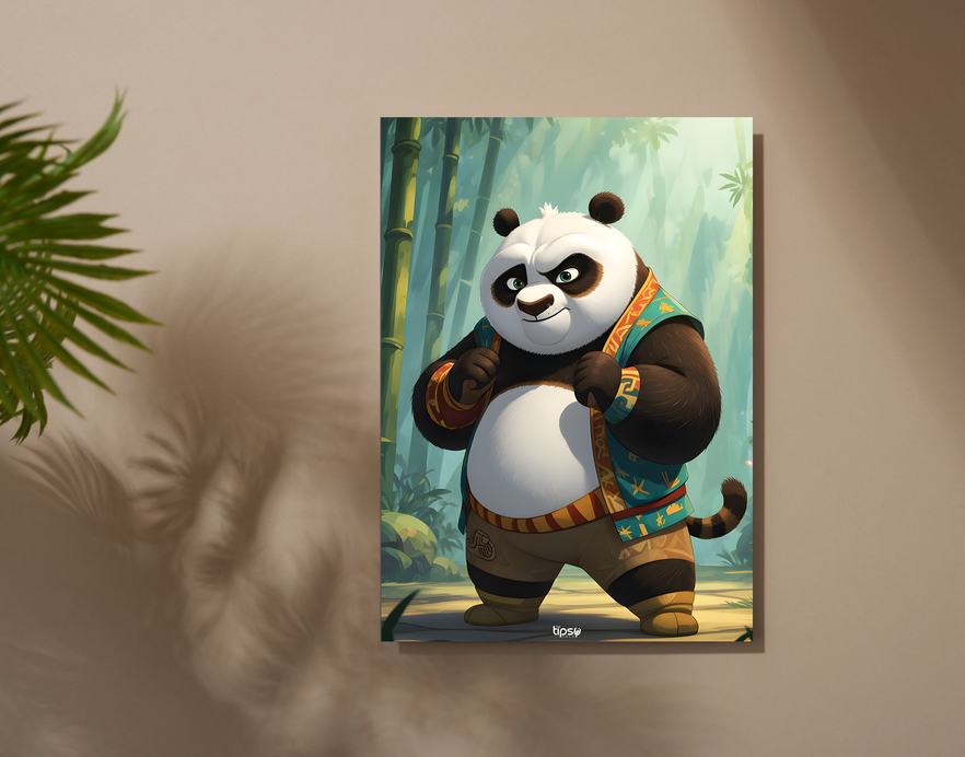 "KUNG FU PANDA FIGHTER" -Shiny & Sturdy Metallic Poster Art That Pops & Sticks