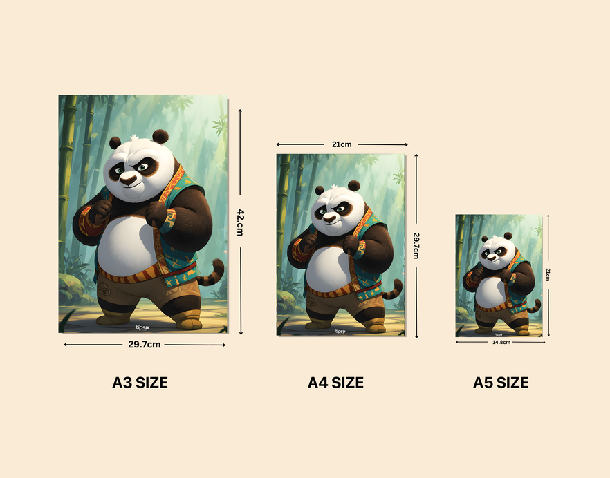 "KUNG FU PANDA FIGHTER" -Shiny & Sturdy Metallic Poster Art That Pops & Sticks