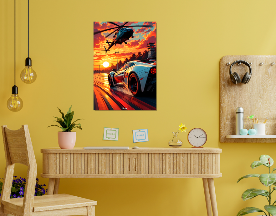 "SUNSET SYNDICATE" -Shiny & Sturdy Metallic Poster Art That Pops & Sticks