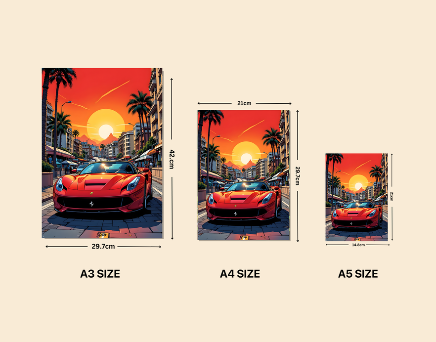 "FERRARI F12 BERLINETTA" -Shiny & Sturdy Metallic Poster Art That Pops & Sticks