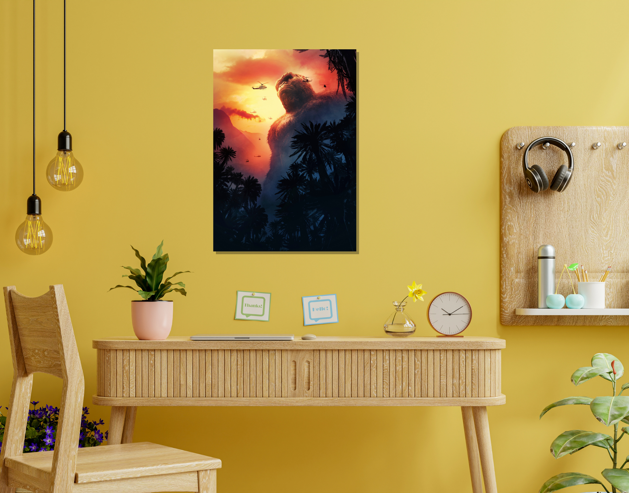 "KONG THE MIGHTY"- Shiny & Sturdy Metallic Poster Art That Pops & Sticks (Literally!)