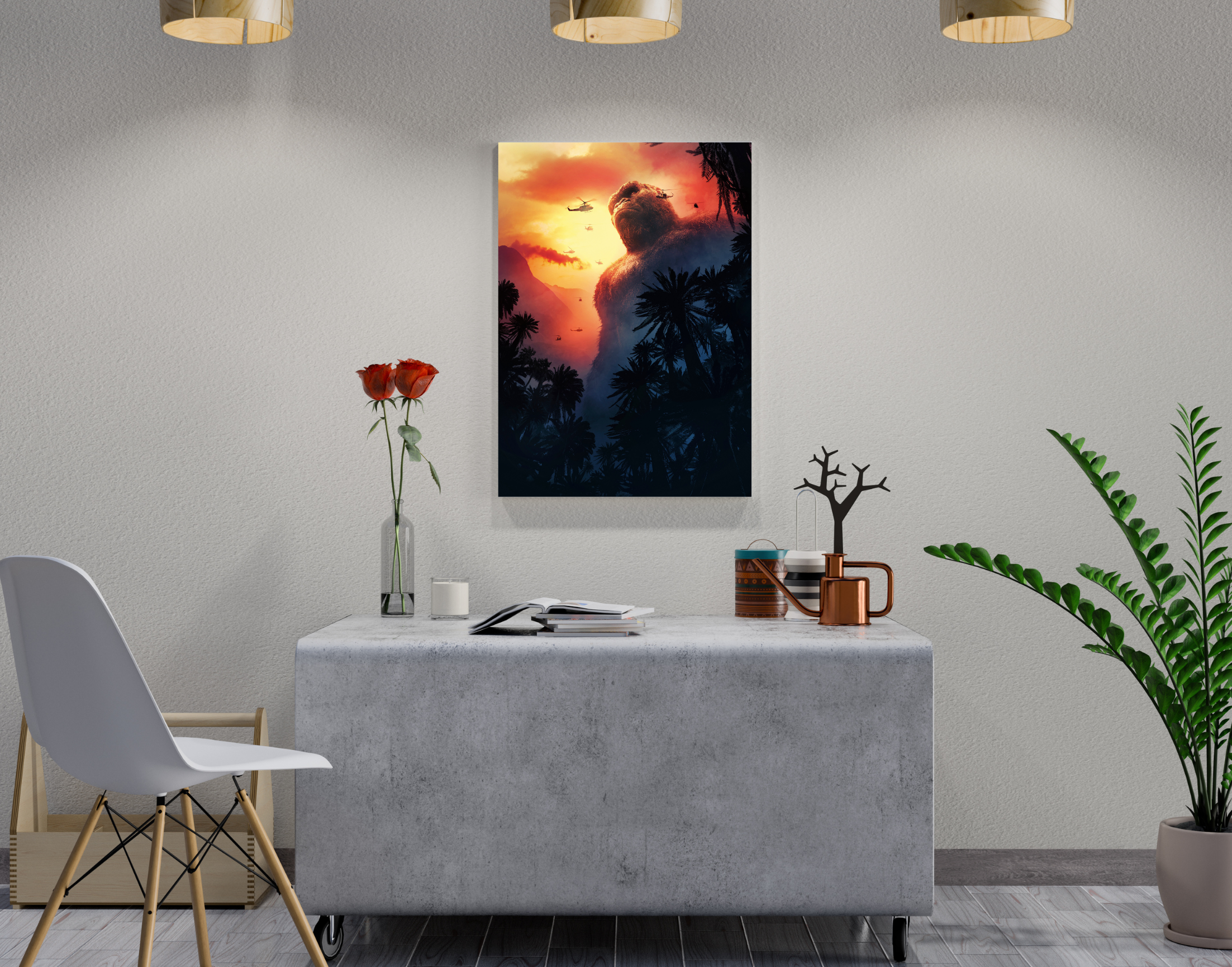 "KONG THE MIGHTY"- Shiny & Sturdy Metallic Poster Art That Pops & Sticks (Literally!)