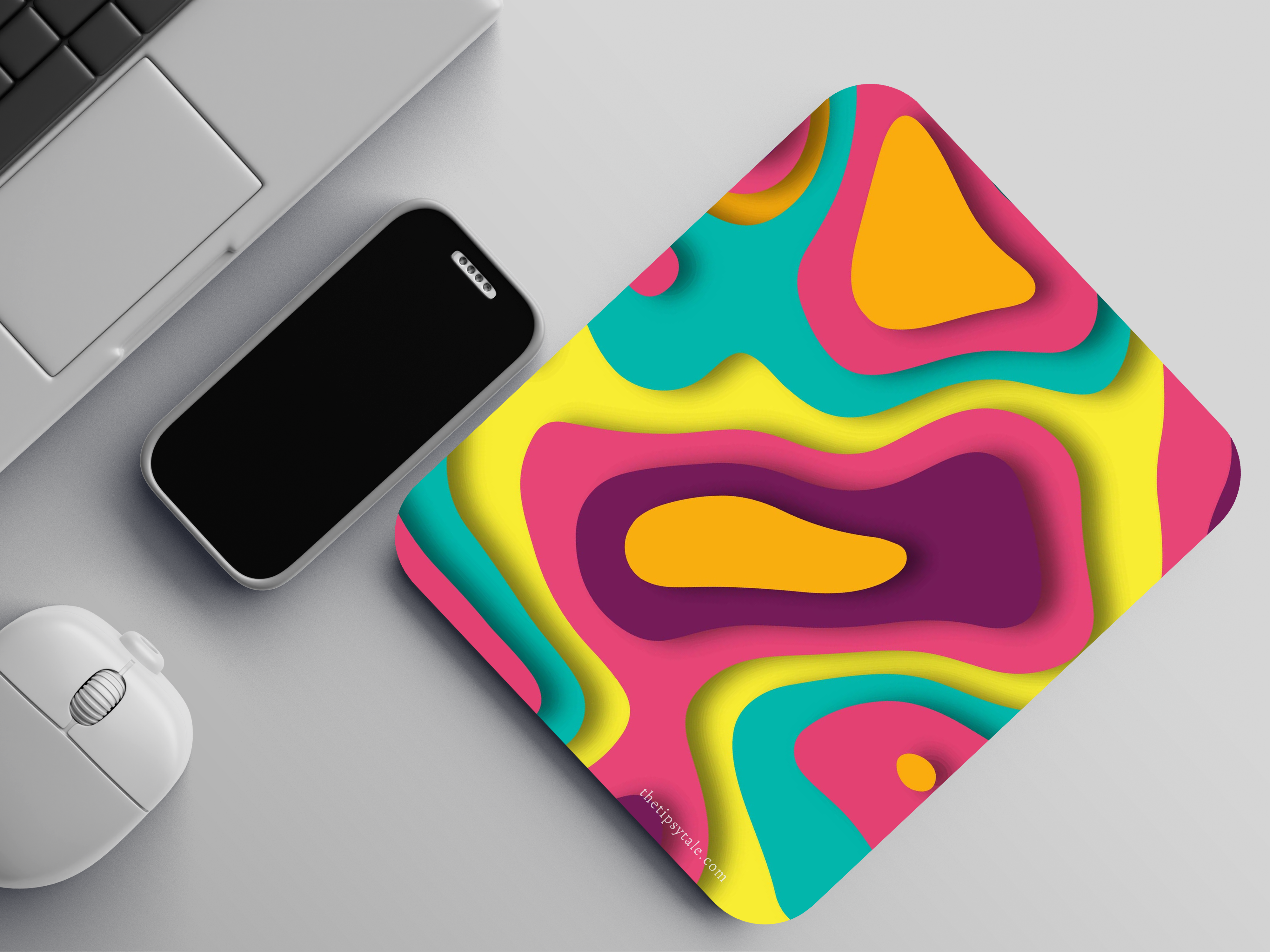 "VIBRANT ABSTRACT" Mousepad Enhance Your Workspace with Style