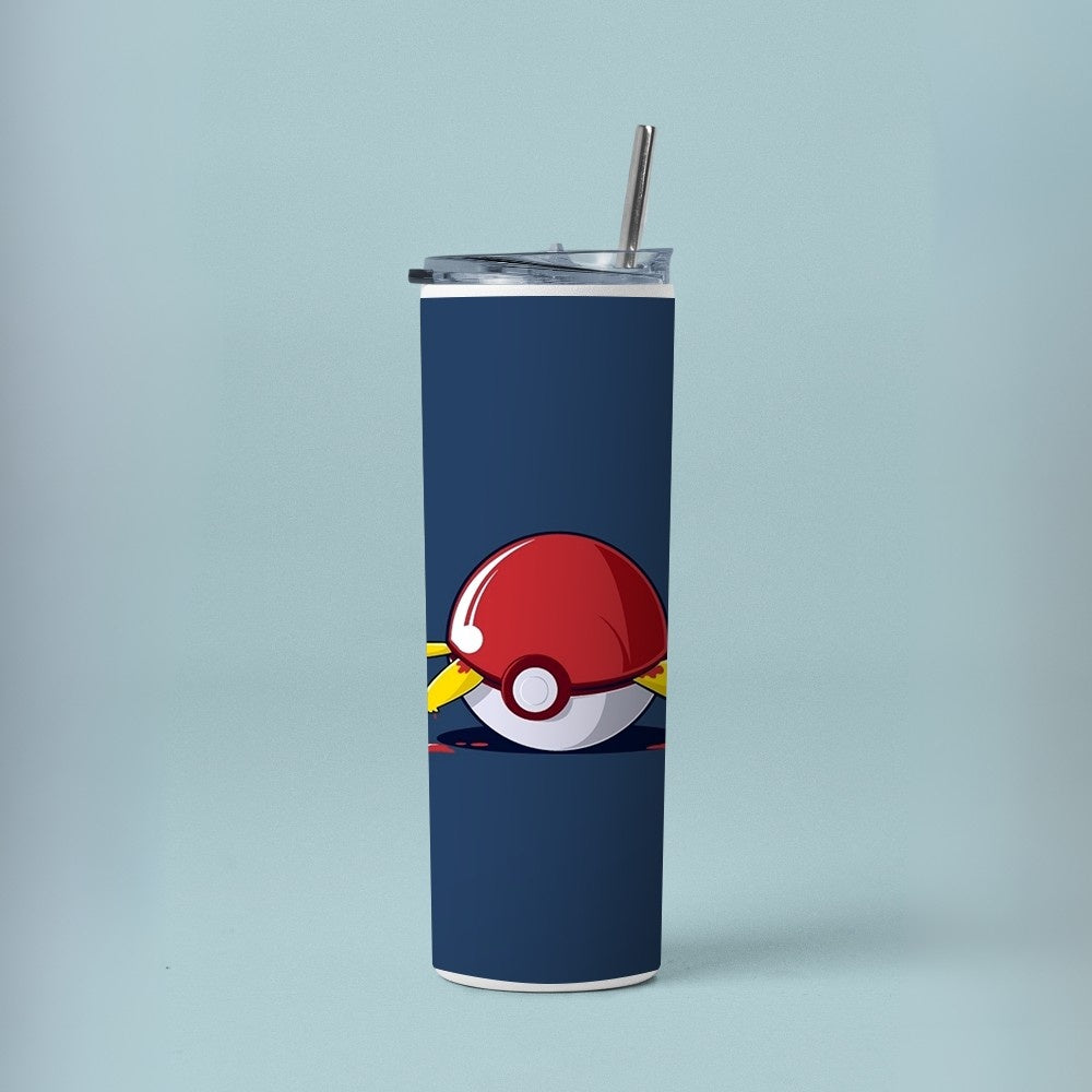 "Pokéball : Pikachu" Tumbler with Metal Straw