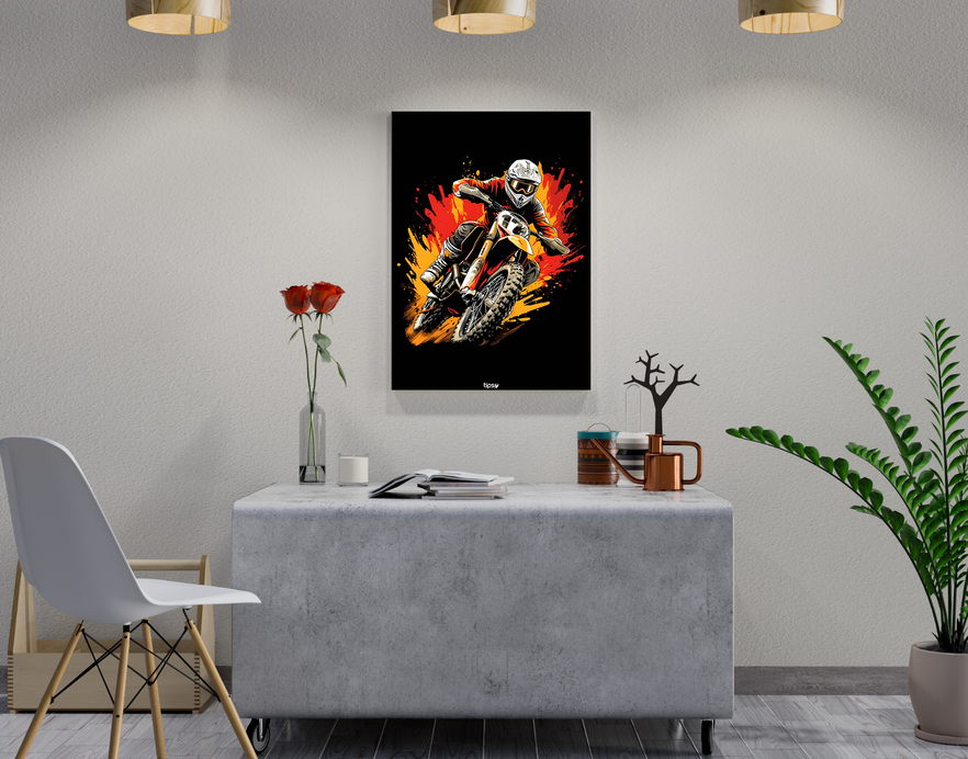 "INFERNO DRIFT" -Shiny & Sturdy Metallic Poster Art That Pops & Sticks