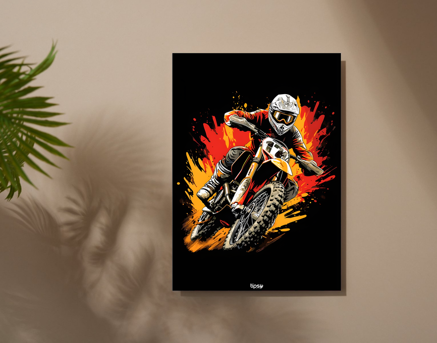 "INFERNO DRIFT" -Shiny & Sturdy Metallic Poster Art That Pops & Sticks