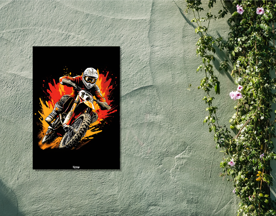 "INFERNO DRIFT" -Shiny & Sturdy Metallic Poster Art That Pops & Sticks