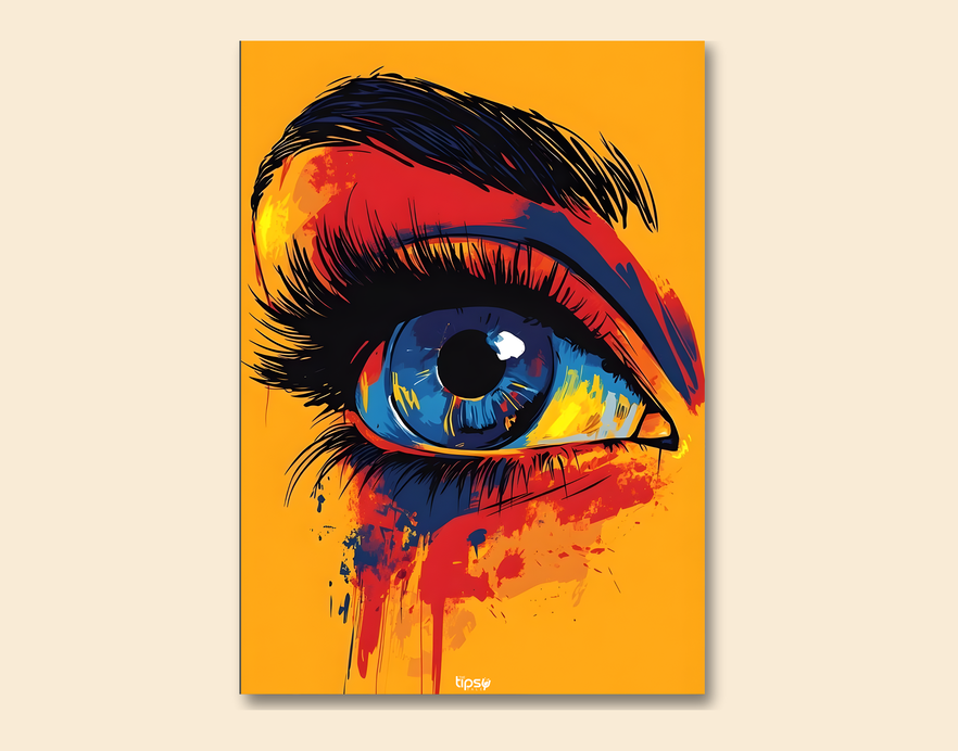 "INTENSE BEAUTIFUL EYE" -Shiny & Sturdy Metallic Poster Art That Pops & Sticks