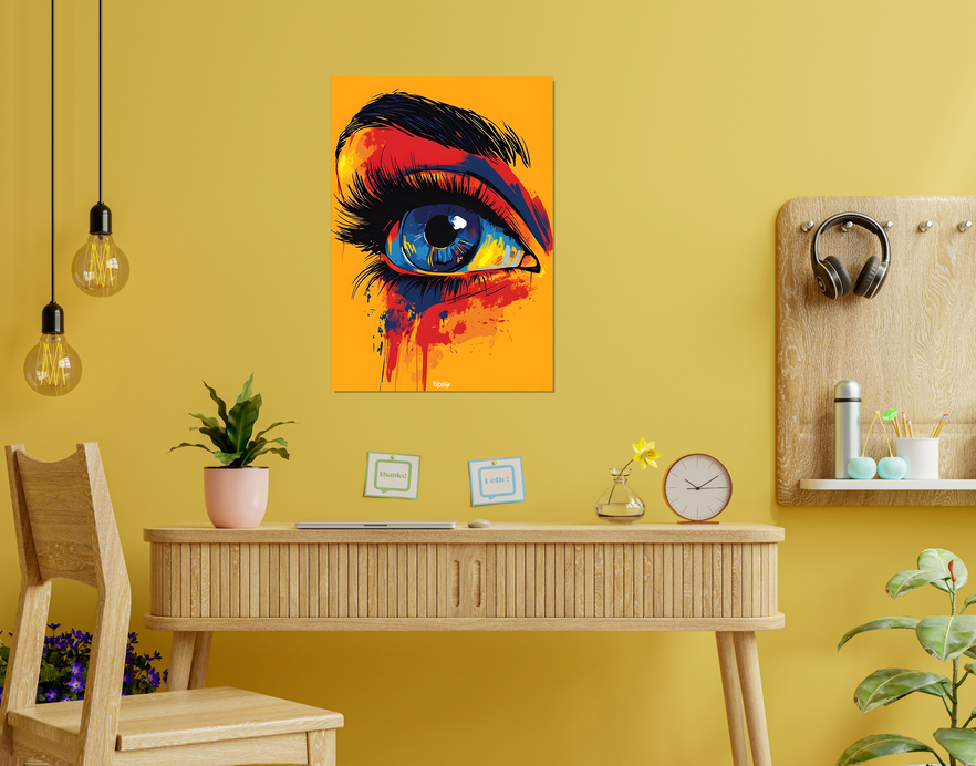"INTENSE BEAUTIFUL EYE" -Shiny & Sturdy Metallic Poster Art That Pops & Sticks