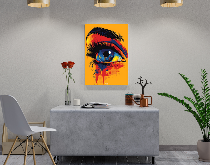 "INTENSE BEAUTIFUL EYE" -Shiny & Sturdy Metallic Poster Art That Pops & Sticks