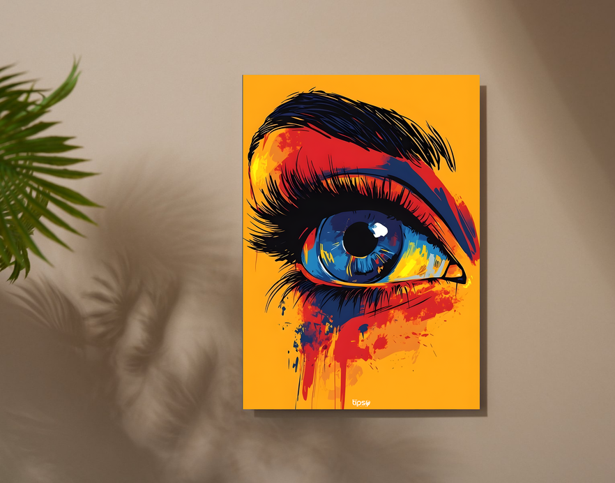 "INTENSE BEAUTIFUL EYE" -Shiny & Sturdy Metallic Poster Art That Pops & Sticks