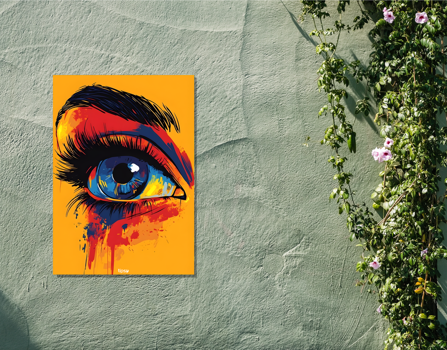 "INTENSE BEAUTIFUL EYE" -Shiny & Sturdy Metallic Poster Art That Pops & Sticks