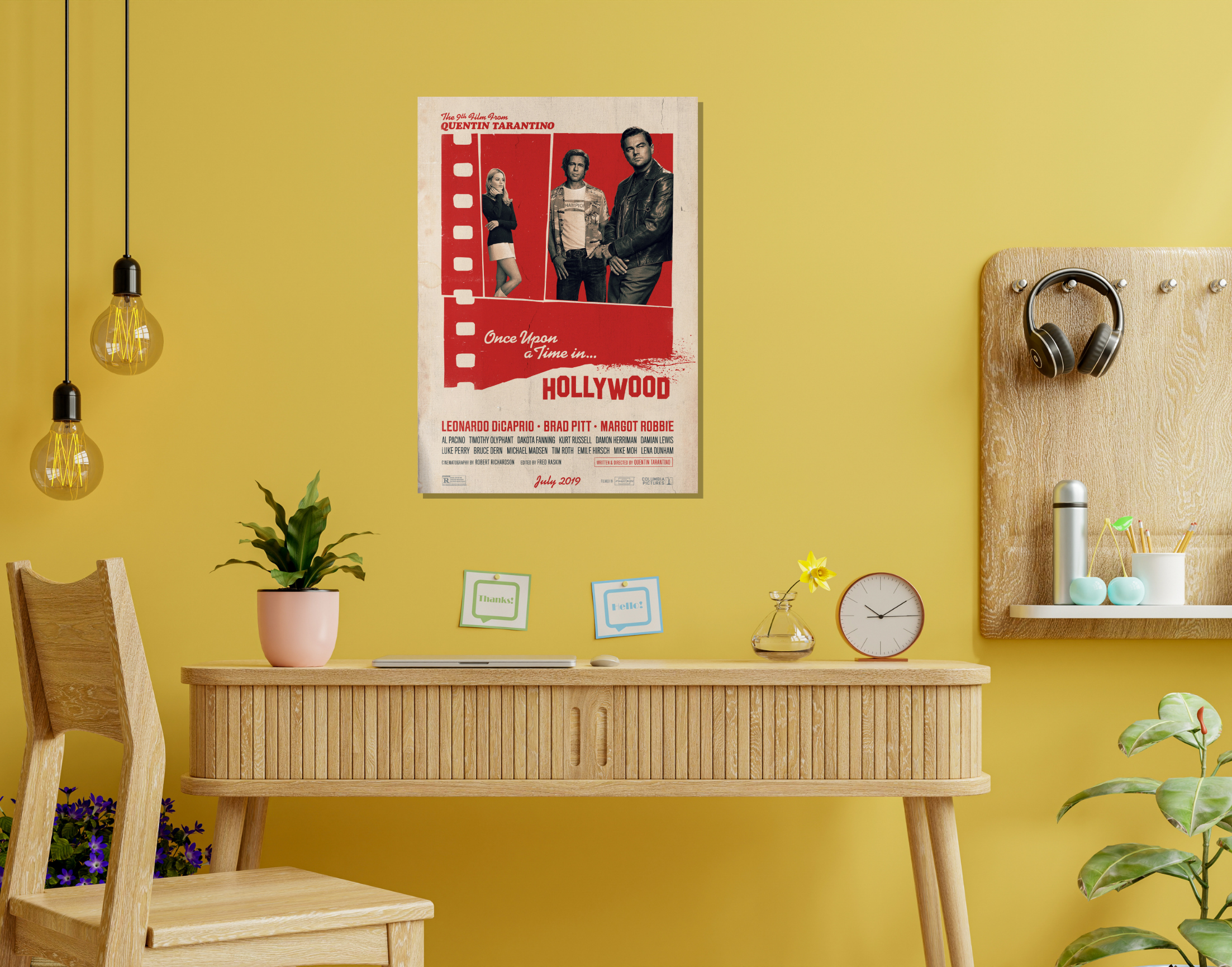 "ONCE UPON A TIME IN HOLLYWOOD"- Shiny & Sturdy Metallic Poster Art That Pops & Sticks (Literally!)