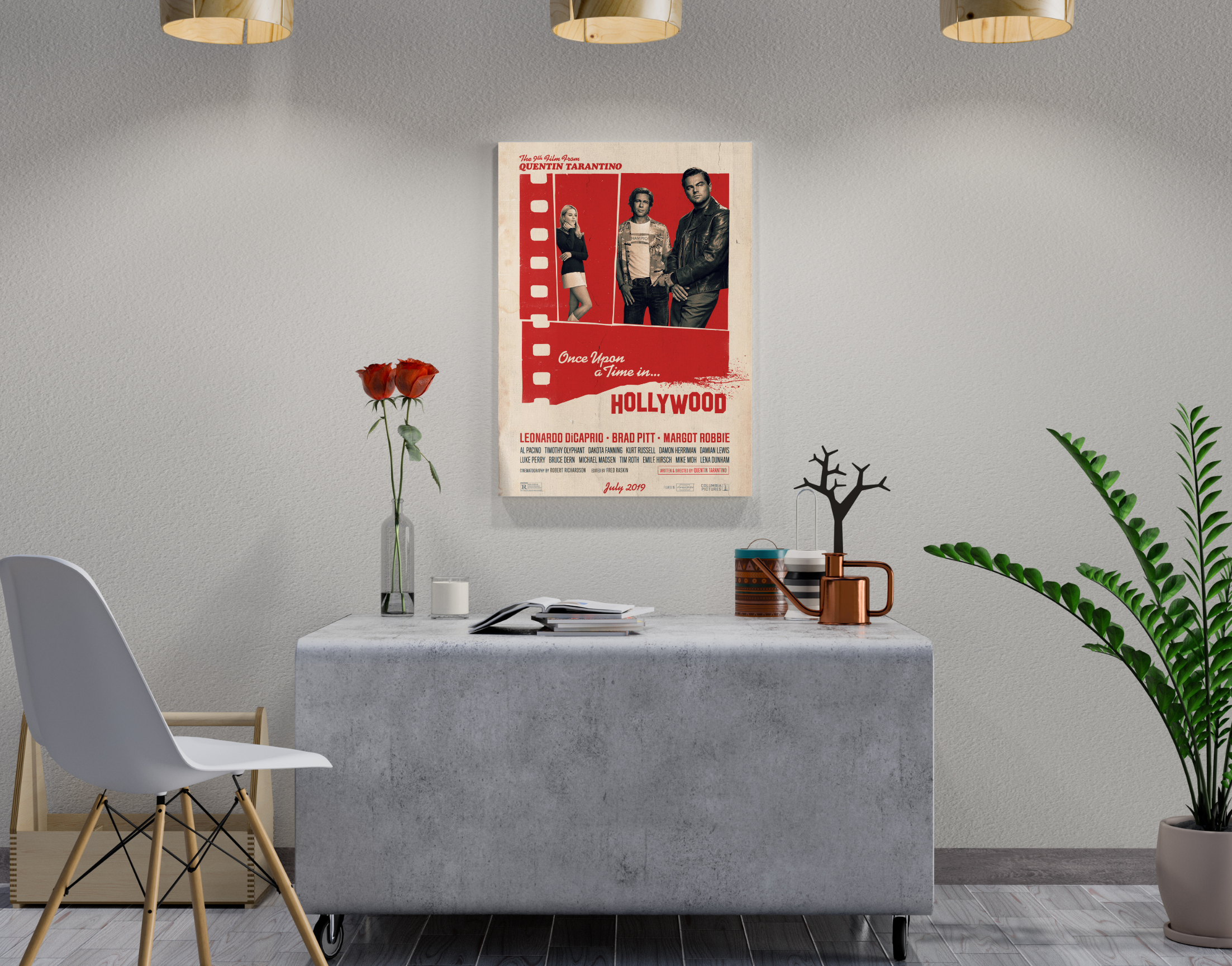 "ONCE UPON A TIME IN HOLLYWOOD"- Shiny & Sturdy Metallic Poster Art That Pops & Sticks (Literally!)