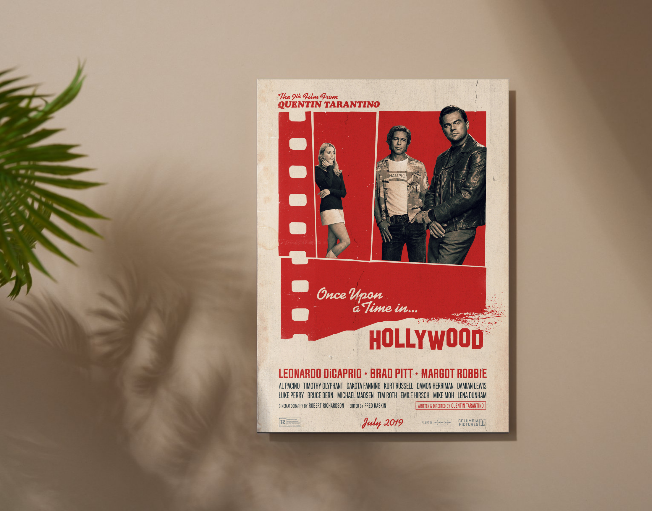 "ONCE UPON A TIME IN HOLLYWOOD"- Shiny & Sturdy Metallic Poster Art That Pops & Sticks (Literally!)