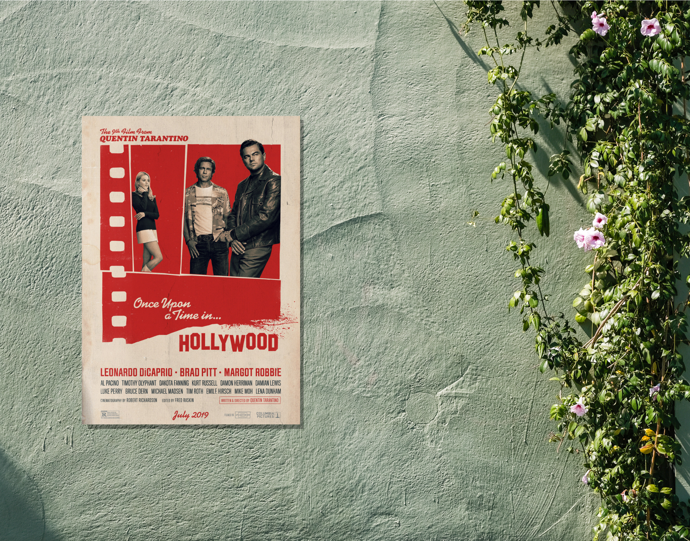 "ONCE UPON A TIME IN HOLLYWOOD"- Shiny & Sturdy Metallic Poster Art That Pops & Sticks (Literally!)
